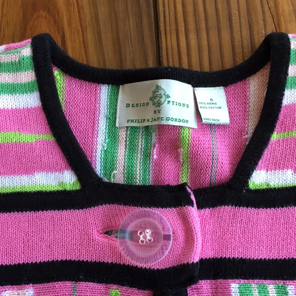 Philip & Jane Gordon One Button Knit Cardigan, EUC - Picture 3 of 5